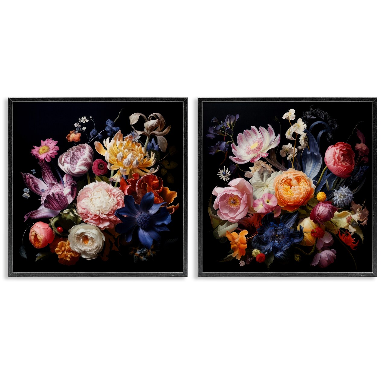 Stupell Industries Exquisite Floral Arrangement 2 pc Framed Giclee Wall Art Set Design by Lazar Studio